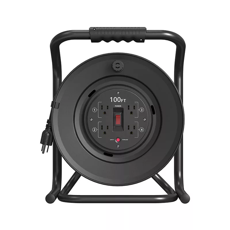 4 আউটলেট প্লাস্টিক কর্ড রিল 100ft 4 আউটলেট প্লাস্টিক কর্ড রিল 100ft