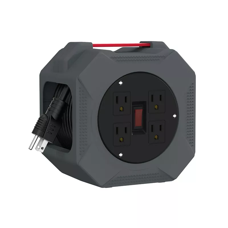 4 আউটলেট প্লাস্টিক কর্ড রিল 30ft 4 আউটলেট প্লাস্টিক কর্ড রিল 30ft