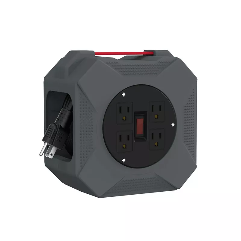 4 আউটলেট প্লাস্টিক কর্ড রিল 45ft 4 আউটলেট প্লাস্টিক কর্ড রিল 45ft