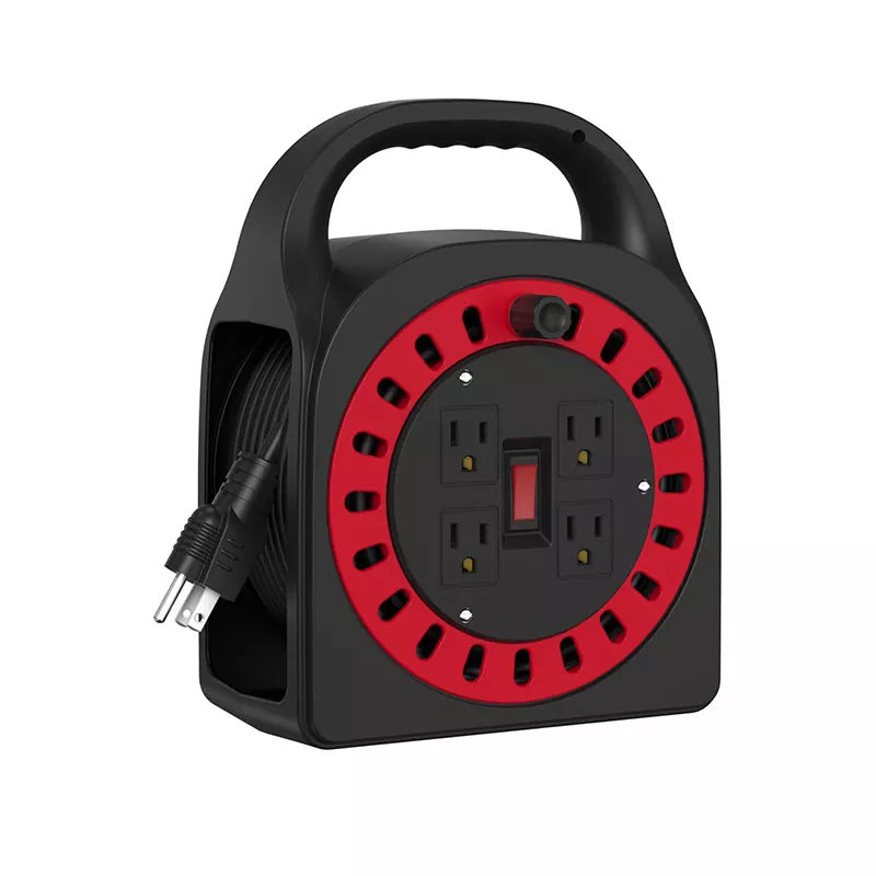 4 আউটলেট প্লাস্টিক কর্ড রিল 50ft 4 আউটলেট প্লাস্টিক কর্ড রিল 50ft